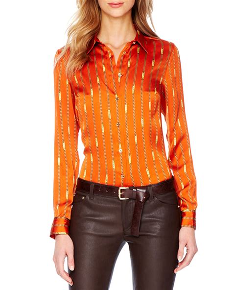 Michael Kors Orange Blouses 